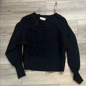 Pink Rose Black Crew Neck Sweater